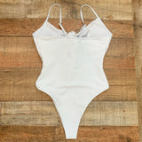 Goodnight Macaroon White Front Cutout Swimsuit NWT- Size M