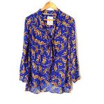 Conversations by Anthropologie (17 of 52) Blue Animal Print Top-Size 12 (limited edition capsule collection)