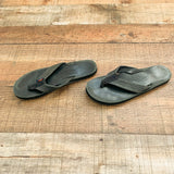 Rainbow Black Leather Flip Flops- Size ~7 (see notes)