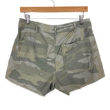 Abercrombie & Fitch Annie High Rise Camo Raw Hem Shorts- Size 28/6