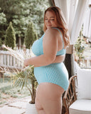 Lands End Light Blue/Aqua Twist Front Underwire Bikini Top- Size 18W (we have matching bottoms, sold out online)