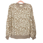 Alredine Mocha Animal Print Bubble Sleeve Sweater- Size S (sold out online)