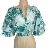 Vestique Light Blue Floral Print Tie Back Top NWT- Size M (sold out online, we have matching shorts)