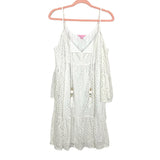 Lilly Pulitzer White Lace Cold Shoulder Dress- Size L