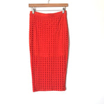 T Alexander Wang Orange Eyelet Pencil Skirt- Size XS (we have matching top-sold as seperates)