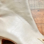 Raye Cream and Camel Pointed Toe Low Stiletto Leather Booties- Size 8.5 (sold out online, see notes)