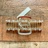 Sodajo Silver Pearl and Rhinestone Claw Clip NWT