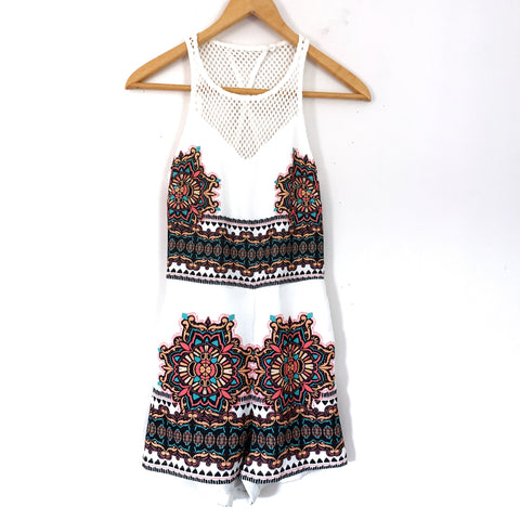 Minkpink Romper with Exposed Crochet Back- Size XS