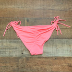 Victoria's Secret Coral Side Tie Ruched Back Swim Bottoms- Size S