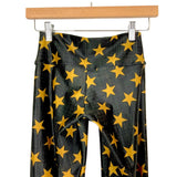Fit Mama Black with Gold Star Print Leggings- Size S (Inseam 20”)