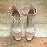 Chinese Laundry Blush Pink Suede Ankle Strap Heels- Size 9.5