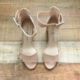 Chinese Laundry Blush Pink Suede Ankle Strap Heels- Size 9.5