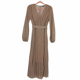 Shein Gold Glitter Surplice Pleated Belted Dress- Size XL (sold out online)