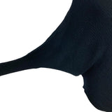 Olivaceous Black Ribbed Knit Boatneck with Assymetrical Hem Sweater- Size L