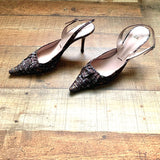 Vera Wang Multicolor Patterned Slingback Heels- Size 38.5 (See Notes)