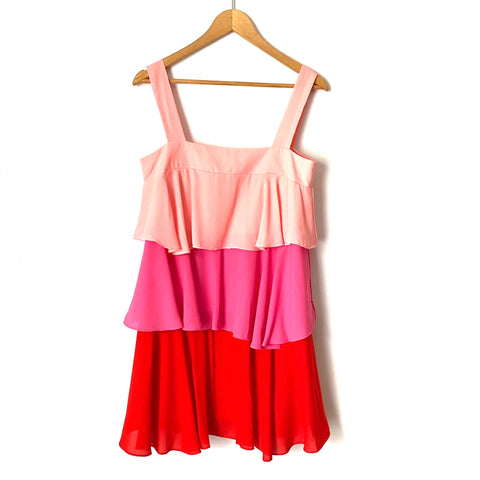 Pink Lily “Good Weekend Vibes” Tiered Colorblock  Dress- Size S