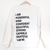 Anine Bing White Cotton "I am.." Empowerment Exclusive Sweatshirt- Size XS