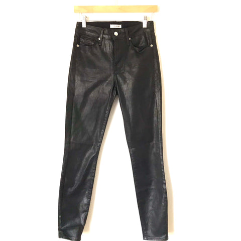 Good American Black Waxed Good Legs Skinny Jeans- Size 0/25 (Inseam 28”)