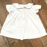 Bella Bliss White Scallop Collar Top- Size 18M