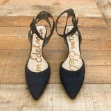 Sam Edelman Black Animal Fur Ankle Wrap Heels- Size ~10 (See Notes)