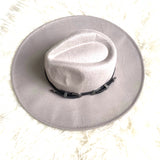 No Brand (Pink Lily) Grey Velour Wide Brim Hat