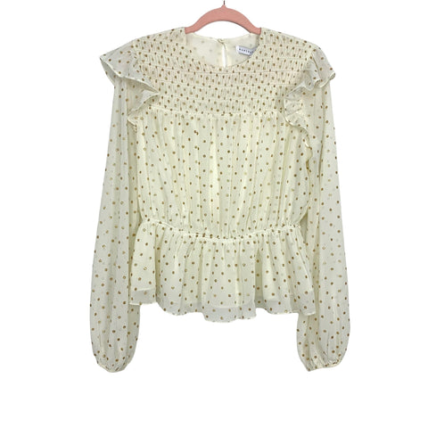 Endless Rose Ivory/Gold Glitter Polka Dot NWT- Size L