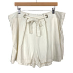 Amaryllis Ivory Linen Front Tie Shorts- Size 1X (see notes)