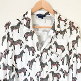 Katie Kime Zebra Printed Button Down Top- Size S