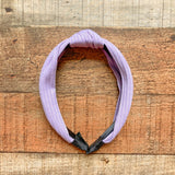 No Brand Lilac Ribbed Top Knot Headband