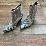 Cape Robbin Faux Suede and Leather Snakeskin Pointed Toe Cowboy Booties- Size 9 (GREAT CONDITION)