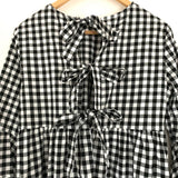 No Brand Black and White Gingham Dress with Tie Back- Size S