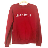 Gildan Crimson "Thankful" Sweatshirt- Size M