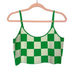 Show Me Your Mumu Green Checker Knit Crop Top- Size XL (we have matching pants and cardigan)