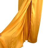 Dress Day Yellow Gold Belted Side Slits Dress- Size XL