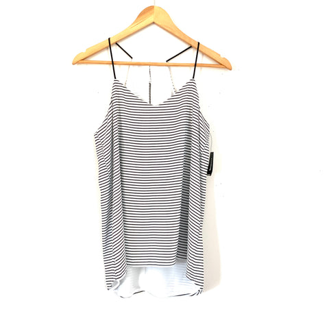 Express Black and White Striped Racerback Tank NWT- Size S