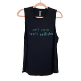 Sweaty Betty Black Self Care Isn't Selfish Tank- Size S