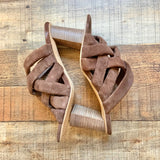 Dolce Vita Brown Suede Criss Cross Straps Block Heel Sandals- Size 7 (BRAND NEW CONDITION)