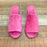 Gap Pink Suede Like Block Mules- Size 8 (See Notes)
