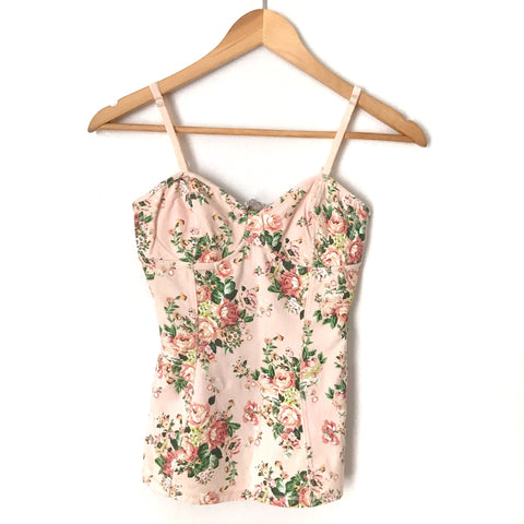 Pink Floral Structured Camisole- Size S