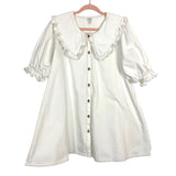 River Island Cream Button Up Oversized Collared Dress- Size 8/US 4 (see notes)