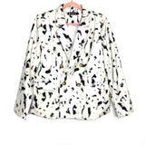 Allegra K White/Black/Pink Shoulder Pad Blazer- Size L