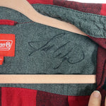 Coleman Red/Black Buffalo Plaid AUTOGRAPHED Flannel Button Up- Size S