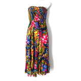 Aerie Strapless Smocked Floral Midi Dress- Size XS