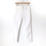 LOFT White Curvy Skinny Raw Hem Jeans- Size 4 (Inseam 27”)