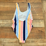 Stylish Swimwear Vertical Striped Padded One Piece- Size M