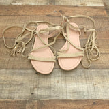 Asos Shoes Tan Tie Up Ankle Sandals- Size 8