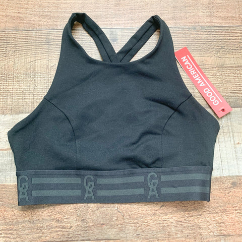 Good American Black Criss Cross Back Sports Bra NWT- Size 1 (see notes)