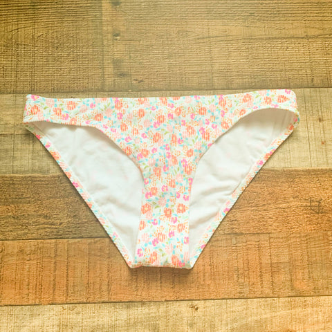 Xhilaration White/Floral Print Swimsuit Bottom NWT- Size M (We Have Matching Top!)