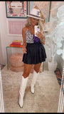 Buddy Love Purple and White Animal Print Satin Front Snap Bodysuit NWT- Size S
