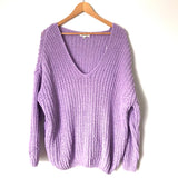 Miracle Purple V Neck Knit Sweater- Size S/M